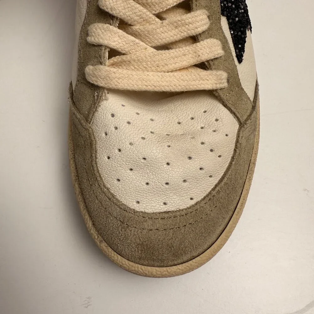 GOLDEN GOOSE BALL STAR SUEDE GLITTER STAR SNEAKERS - Picture 8 of 10